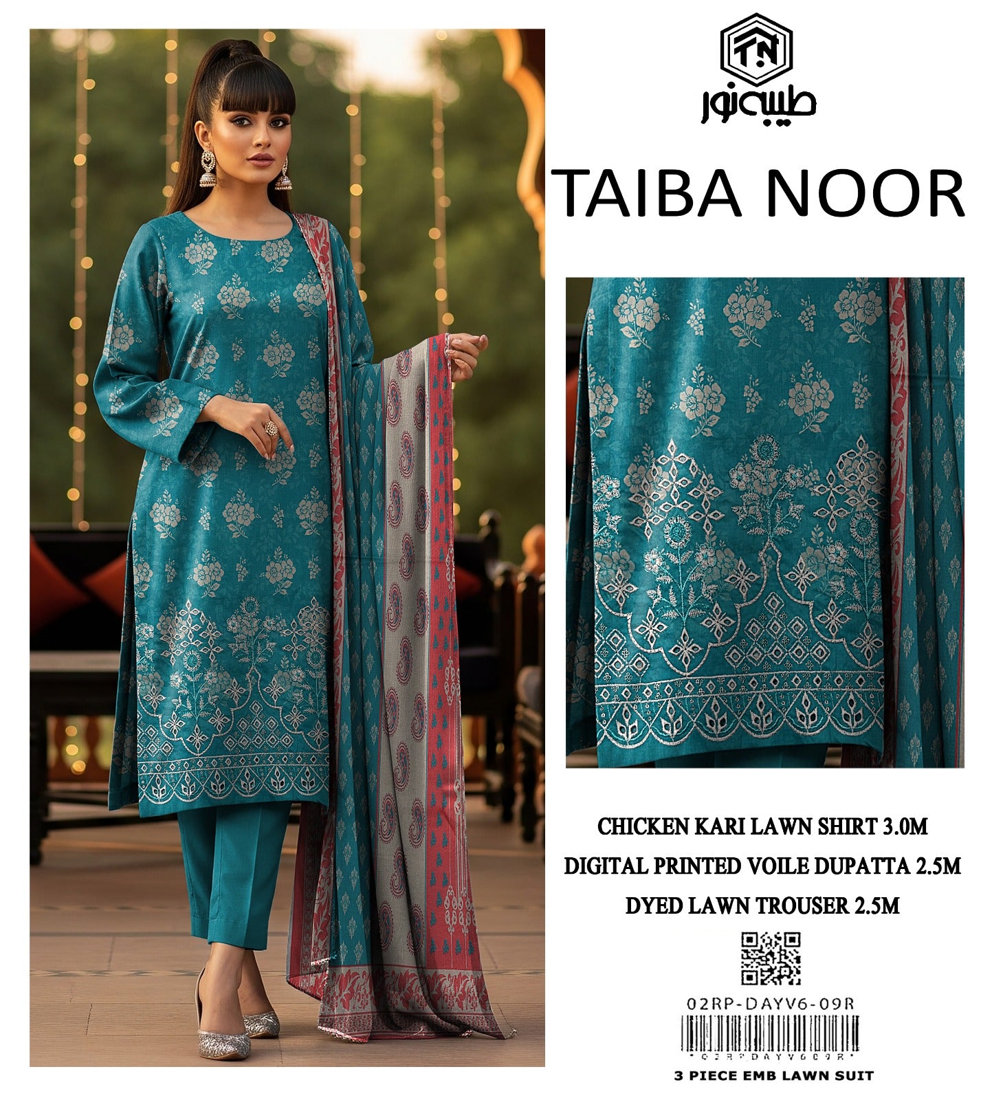 Lawn Chicken Kari Printed 3Piece D-004