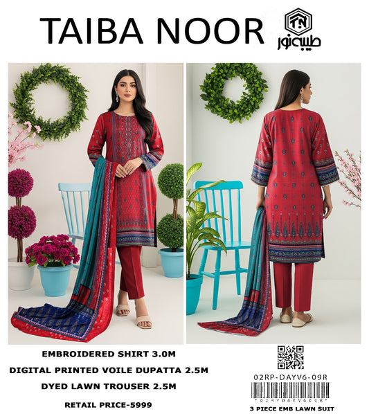 Lawn Embroidered 3Piece D-001
