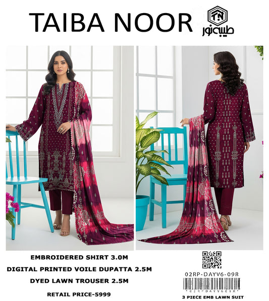 Lawn Embroidered 3Piece D-004