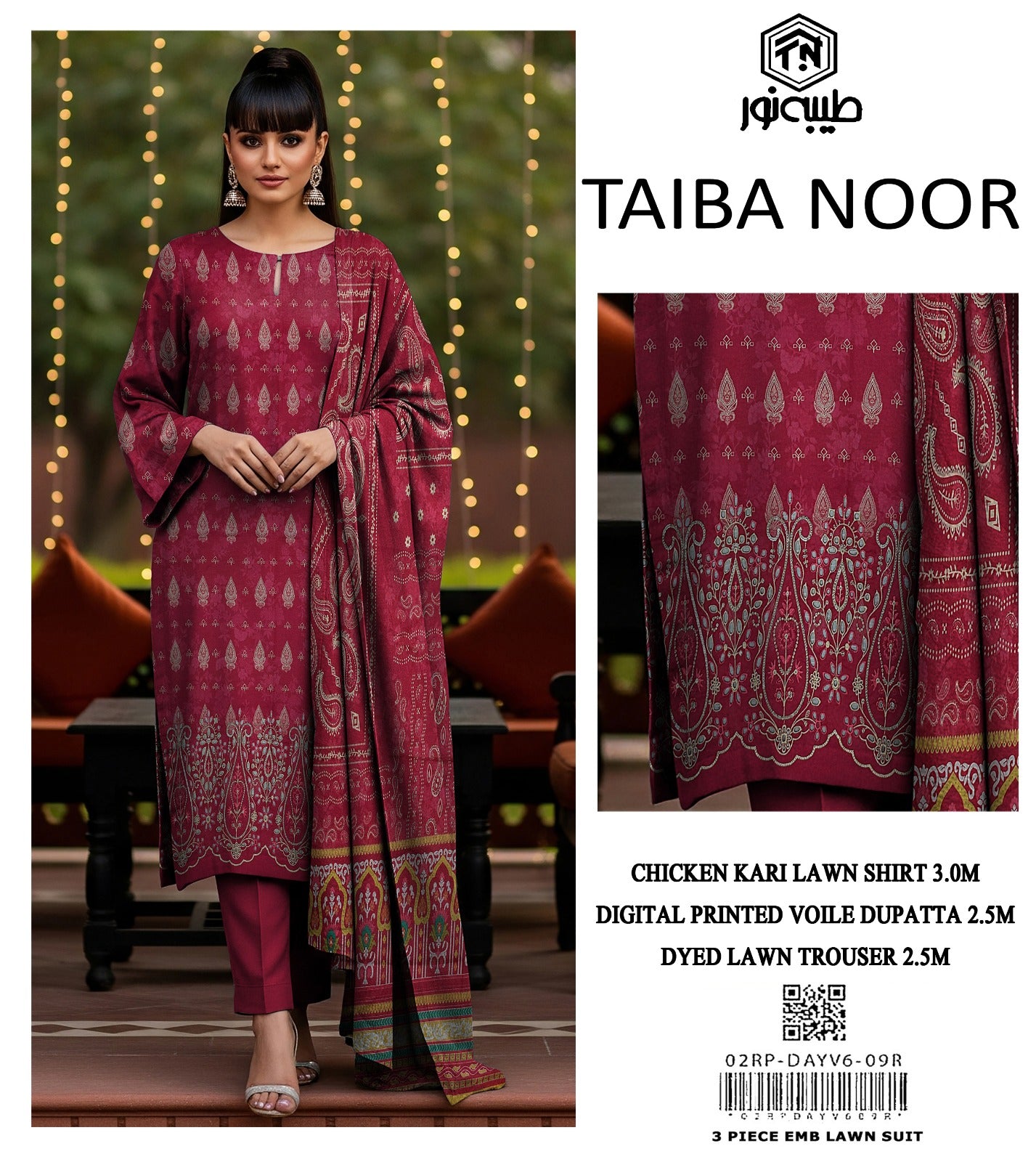 Lawn Chicken Kari Printed 3Piece D-009