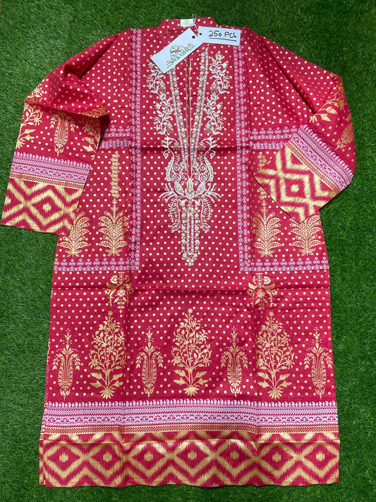 So Komal Printed Stitched Shirt D-007
