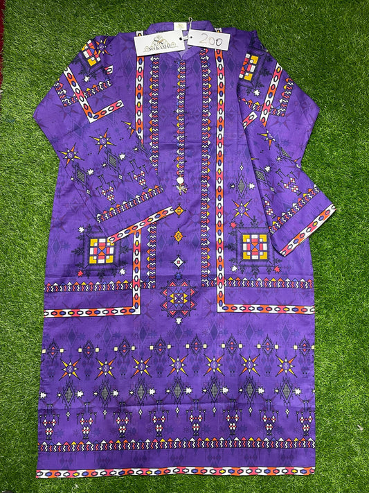So Komal Printed Stitched Shirt D-010