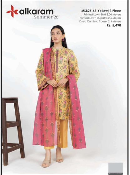 alkaram by taiba noor 3pc lawn