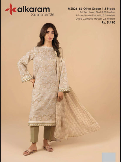 alkaram by taiba noor 3pc lawn