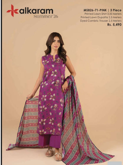 alkaram by taiba noor 3pc lawn