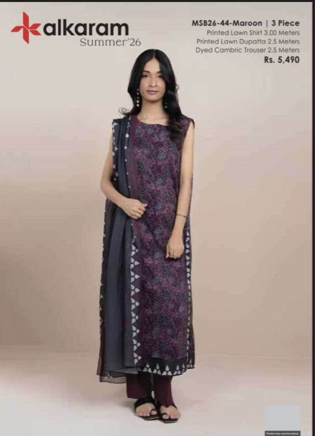 alkaram by taiba noor 3pc lawn
