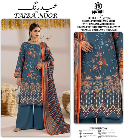 LAWN 3PC Embroidered by Taiba noor