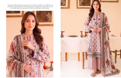 Lawn 3pc emb Gla print by Taiba noor