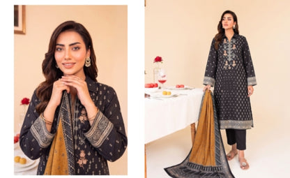 Lawn 3pc emb Gla print by Taiba noor