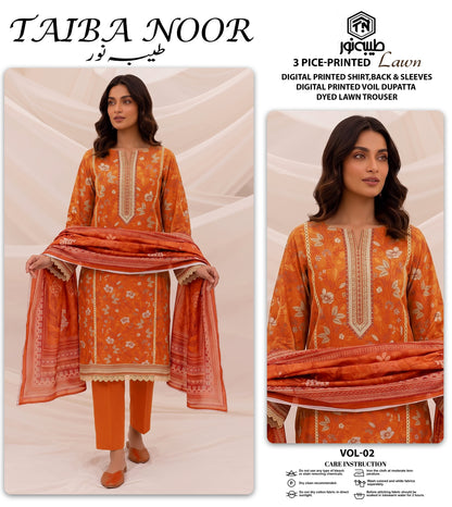 TAIBA NOOR 3PC LAWN PRINTED