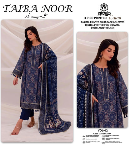 TAIBA NOOR 3PC LAWN PRINTED