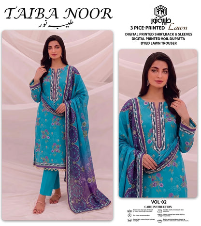 TAIBA NOOR 3PC LAWN PRINTED