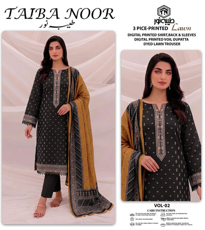 TAIBA NOOR 3PC LAWN PRINTED