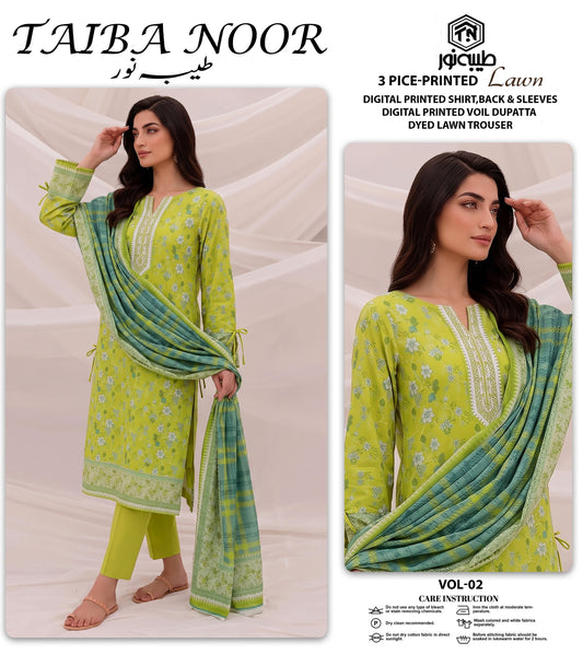 TAIBA NOOR 3PC LAWN PRINTED