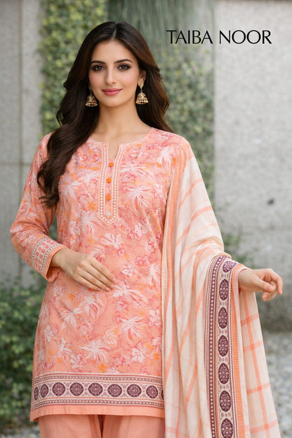 Ego 3pc lawn printed