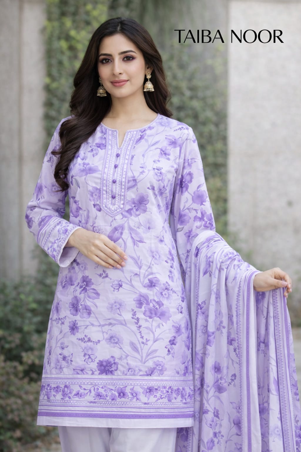 Ego 3pc lawn printed
