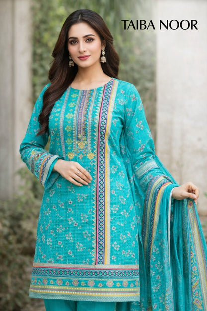 Ego 3pc lawn printed