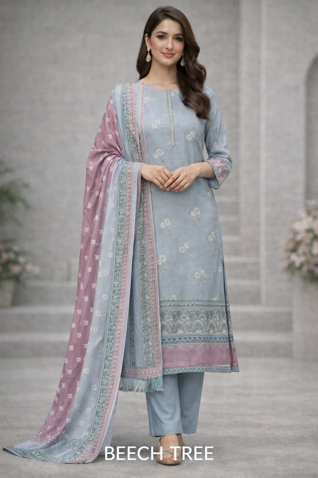 Beech tree by taiba noor 3pc printed Lawn