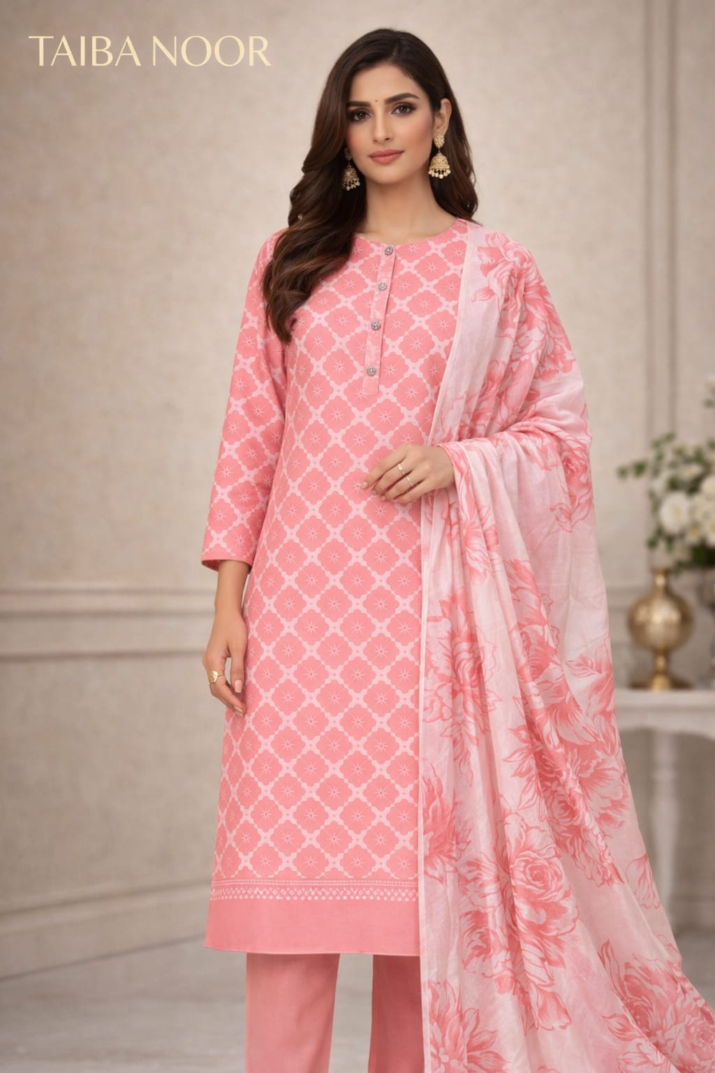 Ego 3pc lawn printed