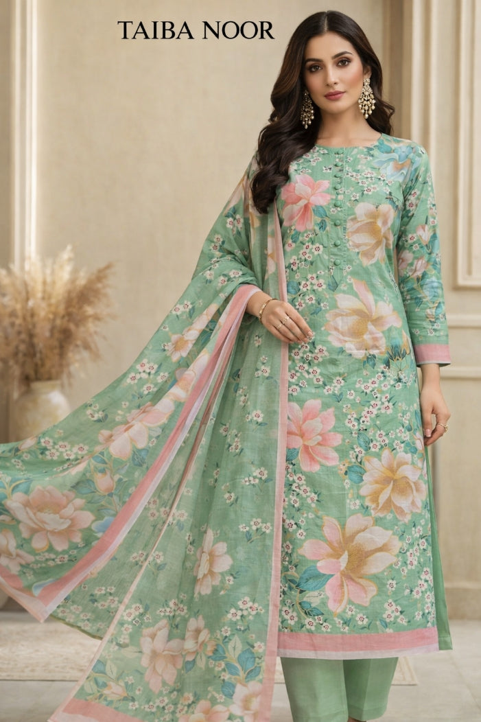 Ego 3pc lawn printed