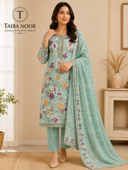 Ego 3pc lawn printed